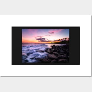 Hawaiian Sunset at the Beach Posters and Art